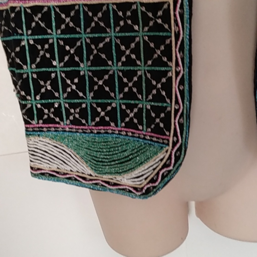 Beaded Boho Gypsy Festival Vest Rhenfaire Rhenfest - Picture 4 of 10